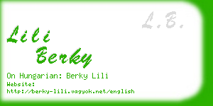 lili berky business card